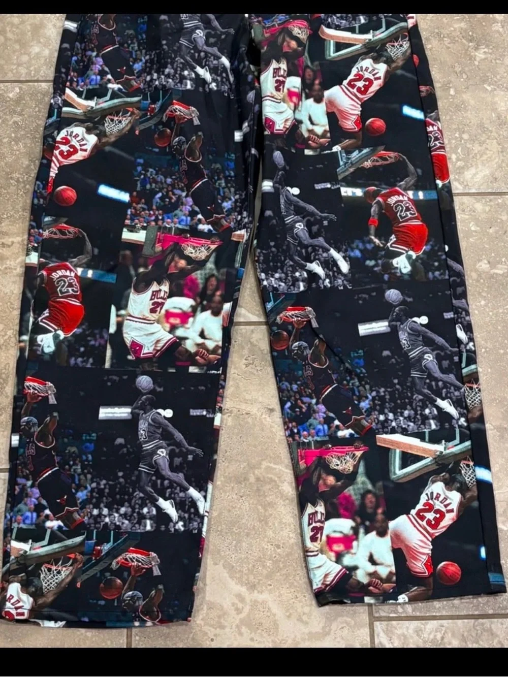 Jordan Flight Heritage All Over Photo Print Pants Mens 34 Black IQ5238-010 NEW